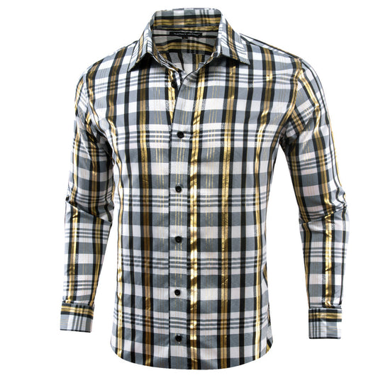 Green Yellow Plaid Dress Shirt shirt S   - Sophisticated Gentlemen
