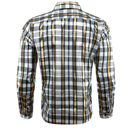 Green Yellow Plaid Dress Shirt shirt    - Sophisticated Gentlemen