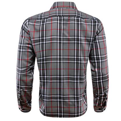 Gray White Plaid Dress Shirt shirt    - Sophisticated Gentlemen