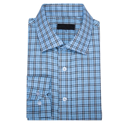 Sky Blue Small Plaid Dress Shirt shirt    - Sophisticated Gentlemen