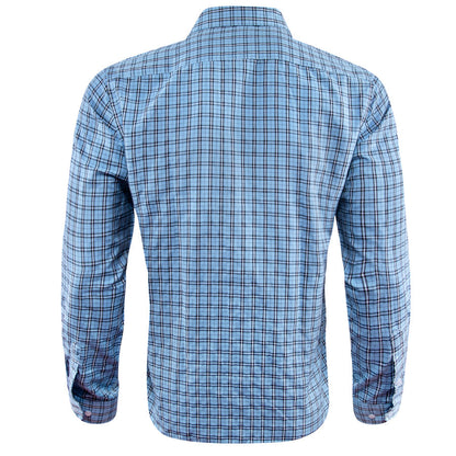 Sky Blue Small Plaid Dress Shirt shirt    - Sophisticated Gentlemen