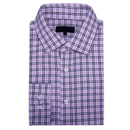Lilac Purple Small Plaid Dress Shirt shirt    - Sophisticated Gentlemen