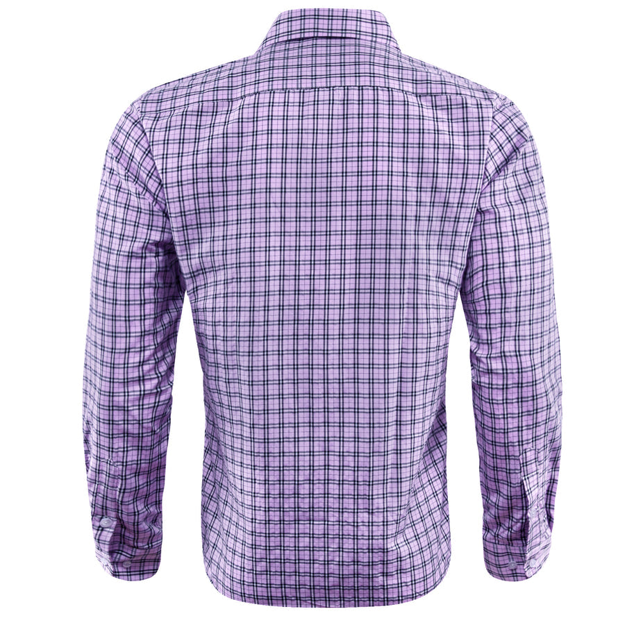 Lilac Purple Small Plaid Dress Shirt shirt    - Sophisticated Gentlemen