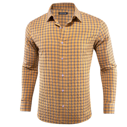 Yellow Black Small Plaid Dress Shirt shirt S   - Sophisticated Gentlemen