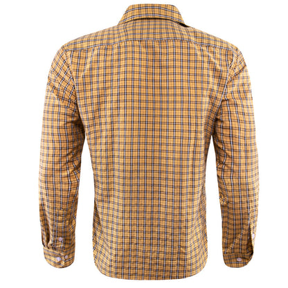 Yellow Black Small Plaid Dress Shirt shirt    - Sophisticated Gentlemen