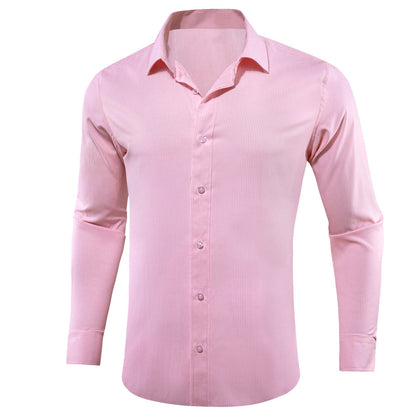 Baby Pink Solid Dress Shirt shirt S   - Sophisticated Gentlemen