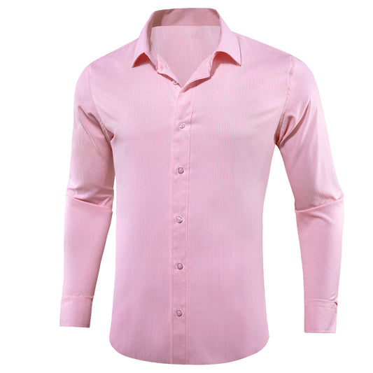 Baby Pink Solid Dress Shirt shirt S   - Sophisticated Gentlemen