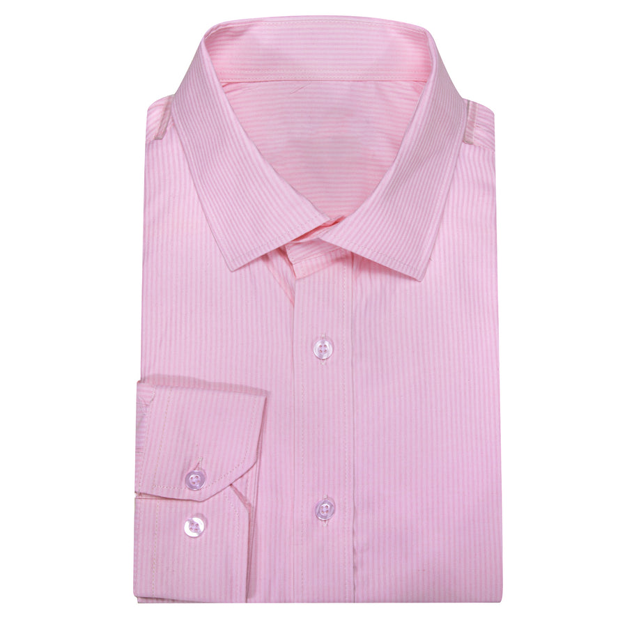 Baby Pink Solid Dress Shirt shirt    - Sophisticated Gentlemen