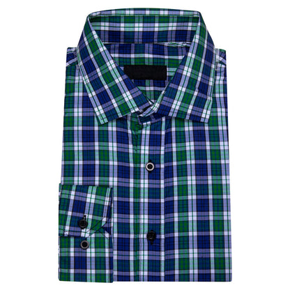 Blue Green Solid Dress Shirt shirt    - Sophisticated Gentlemen