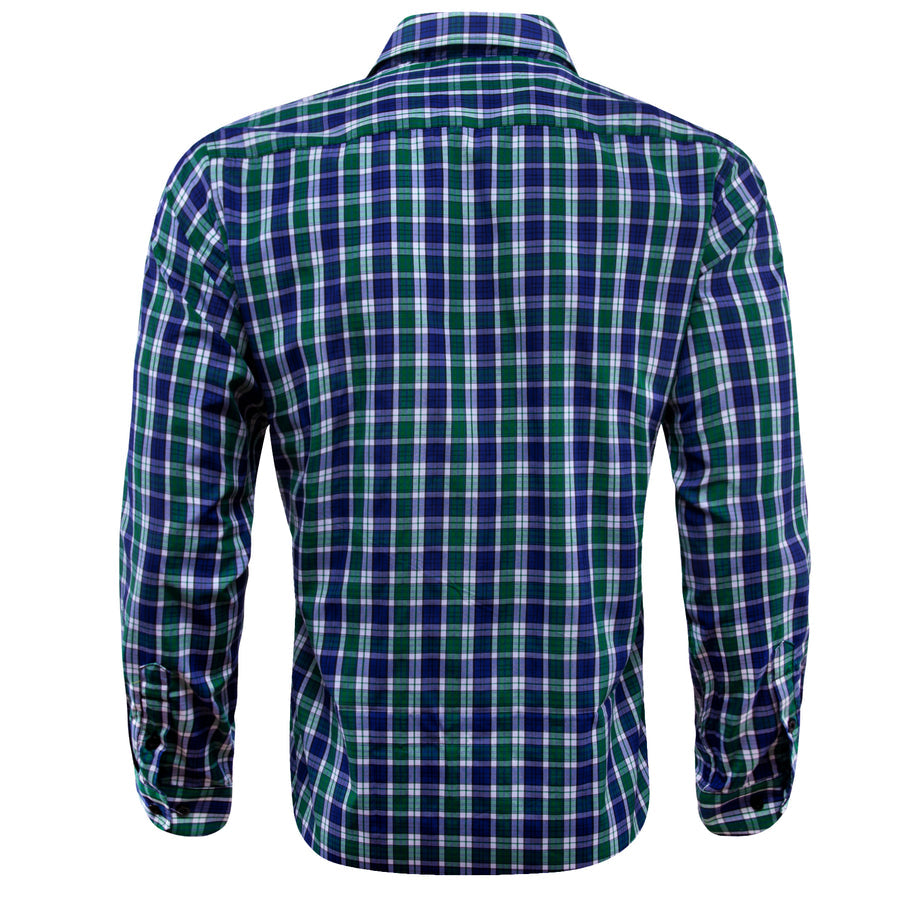 Blue Green Solid Dress Shirt shirt    - Sophisticated Gentlemen