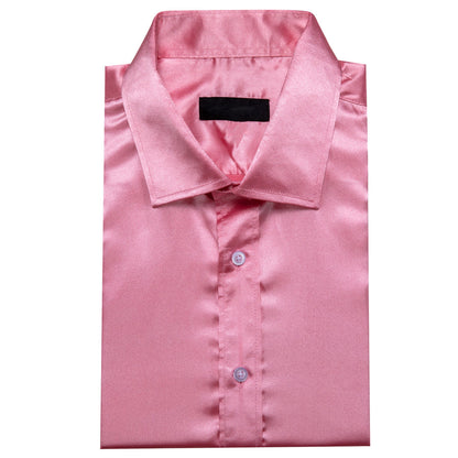 Pale Violet Red Solid Silk Dress Shirt shirt    - Sophisticated Gentlemen