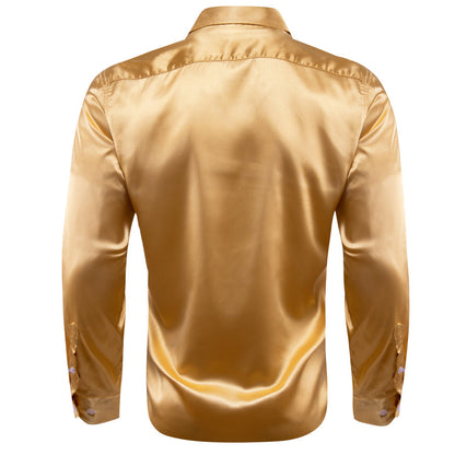 BrulyWood Solid Silk Dress Shirt shirt    - Sophisticated Gentlemen