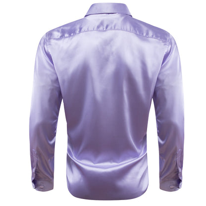 Medium Purple Solid Silk Dress Shirt shirt    - Sophisticated Gentlemen