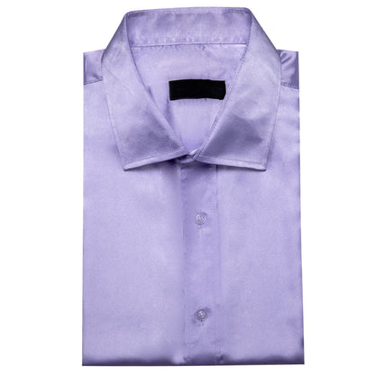 Medium Purple Solid Silk Dress Shirt shirt    - Sophisticated Gentlemen