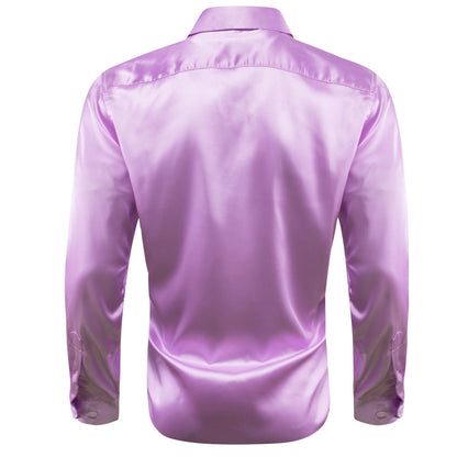 Violet Solid Silk Dress Shirt shirt    - Sophisticated Gentlemen