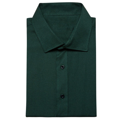 Emerald Green Solid Men's Dress Shirt shirt    - Sophisticated Gentlemen