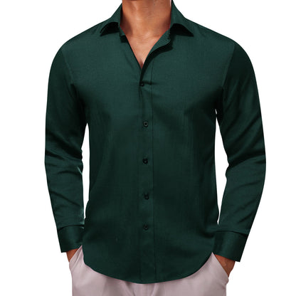 Emerald Green Solid Men's Dress Shirt shirt    - Sophisticated Gentlemen