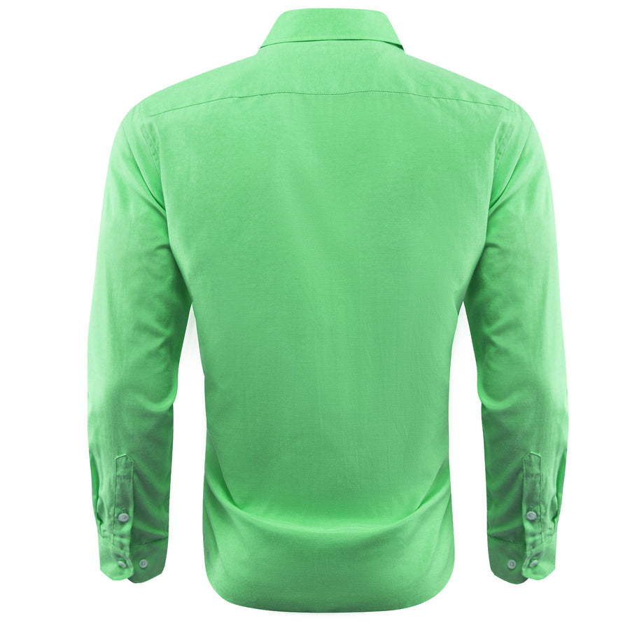 Green Solid Men's Dress Shirt shirt    - Sophisticated Gentlemen