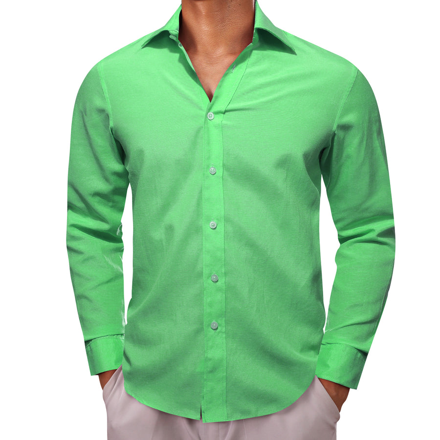 Green Solid Men's Dress Shirt shirt    - Sophisticated Gentlemen