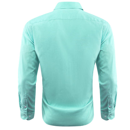 Teal Blue Solid Men's Dress Shirt shirt    - Sophisticated Gentlemen