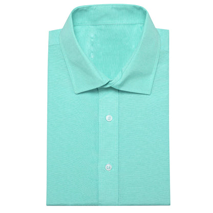 Teal Blue Solid Men's Dress Shirt shirt    - Sophisticated Gentlemen