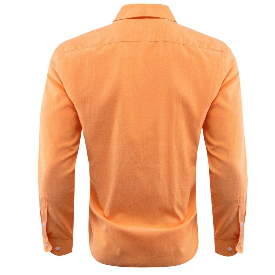 Orange Solid Men's Dress Shirt shirt    - Sophisticated Gentlemen
