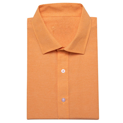 Orange Solid Men's Dress Shirt shirt    - Sophisticated Gentlemen