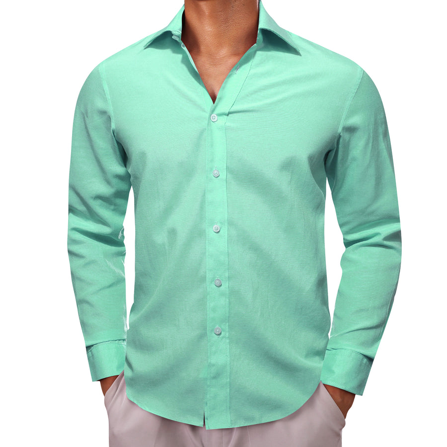 Mint Green Solid Men's Dress Shirt shirt    - Sophisticated Gentlemen