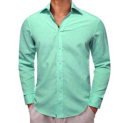Mint Green Solid Men's Dress Shirt shirt    - Sophisticated Gentlemen