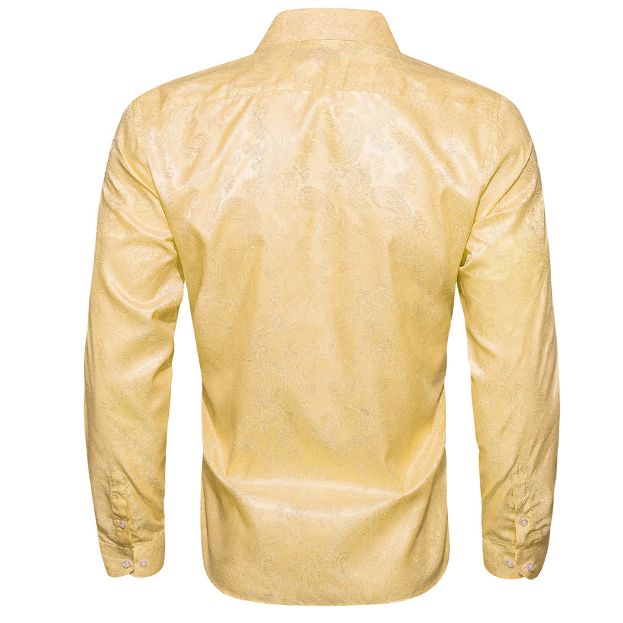 Light Yellow Paisley Men's Dress Shirt shirt    - Sophisticated Gentlemen