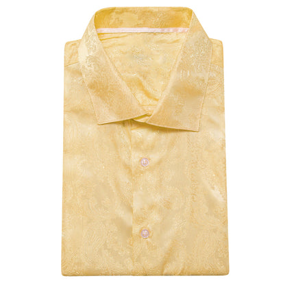 Light Yellow Paisley Men's Dress Shirt shirt    - Sophisticated Gentlemen