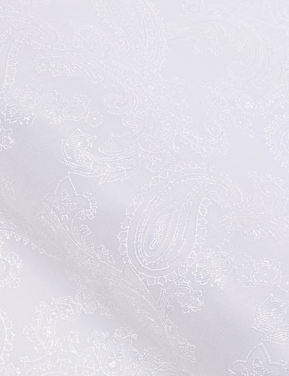 White Paisley Style Silk Dress Shirt shirt    - Sophisticated Gentlemen