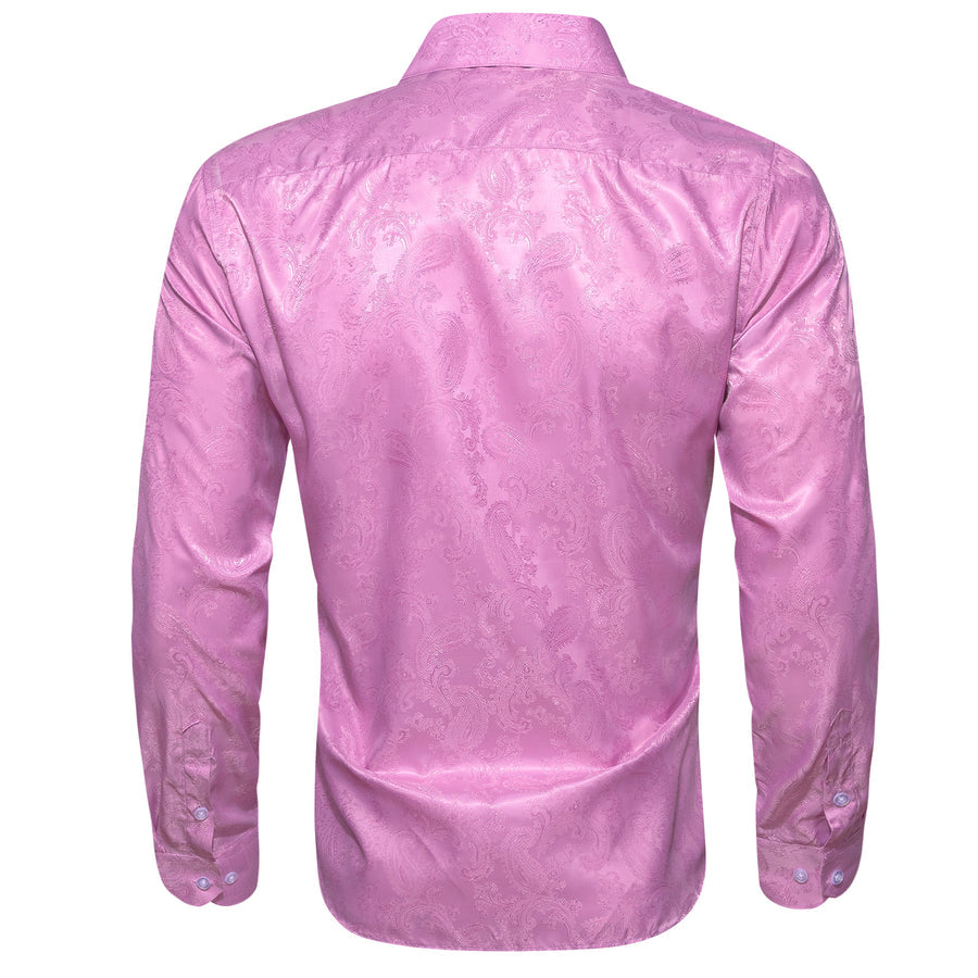 Pink Paisley Style Silk Dress Shirt shirt    - Sophisticated Gentlemen