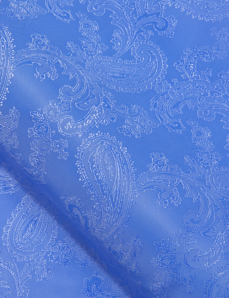 Light Blue Paisley Silk Dress Shirt shirt    - Sophisticated Gentlemen