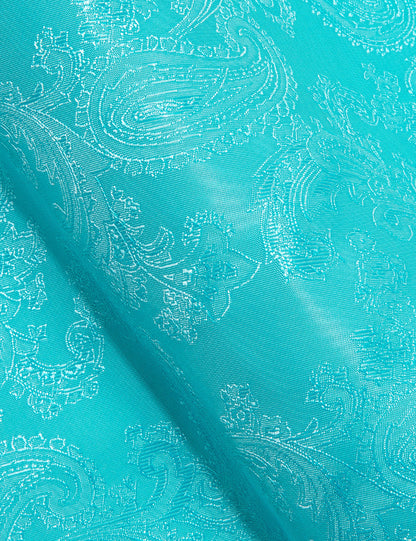 Scuba Blue Paisley Style Silk Dress Shirt shirt    - Sophisticated Gentlemen