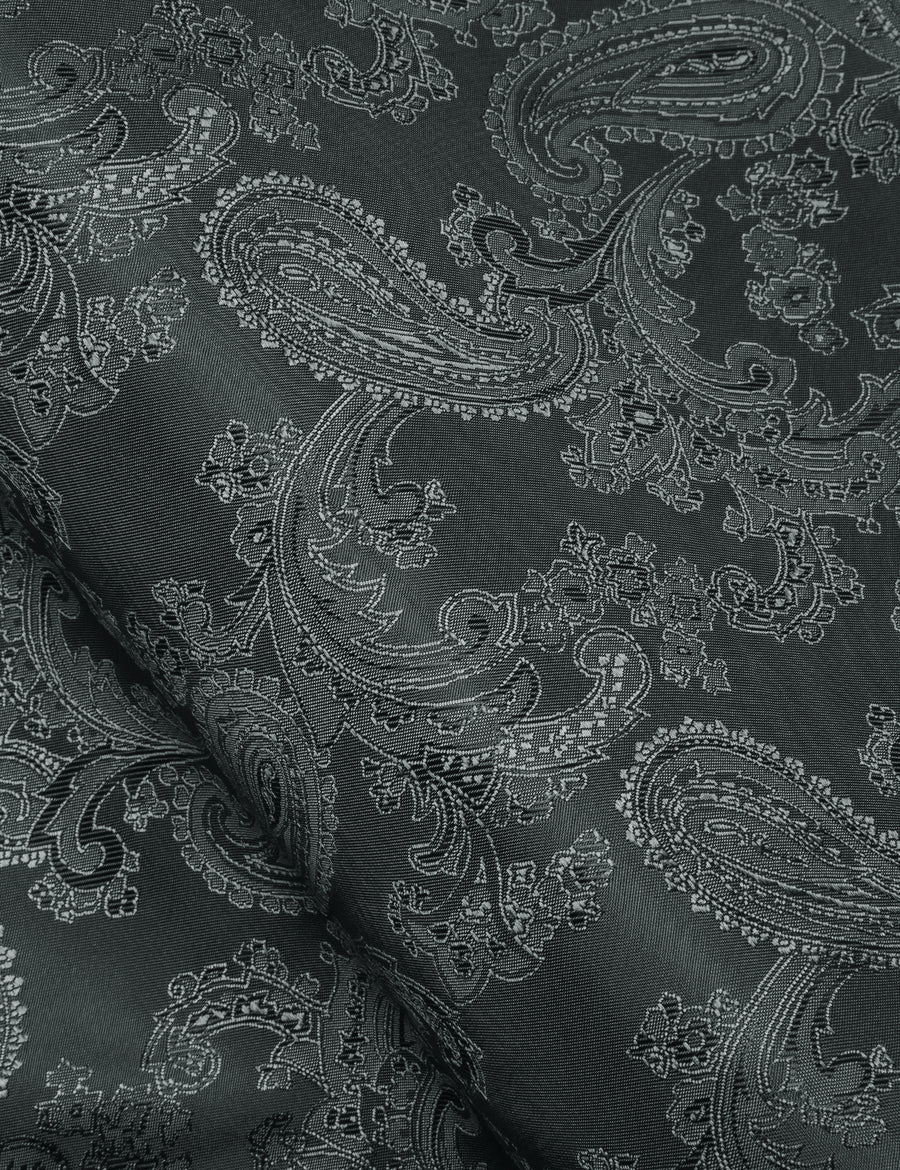 Black Paisley Style Silk Dress Shirt shirt    - Sophisticated Gentlemen