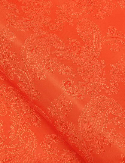 Orange Paisley Style Silk Dress Shirt shirt    - Sophisticated Gentlemen