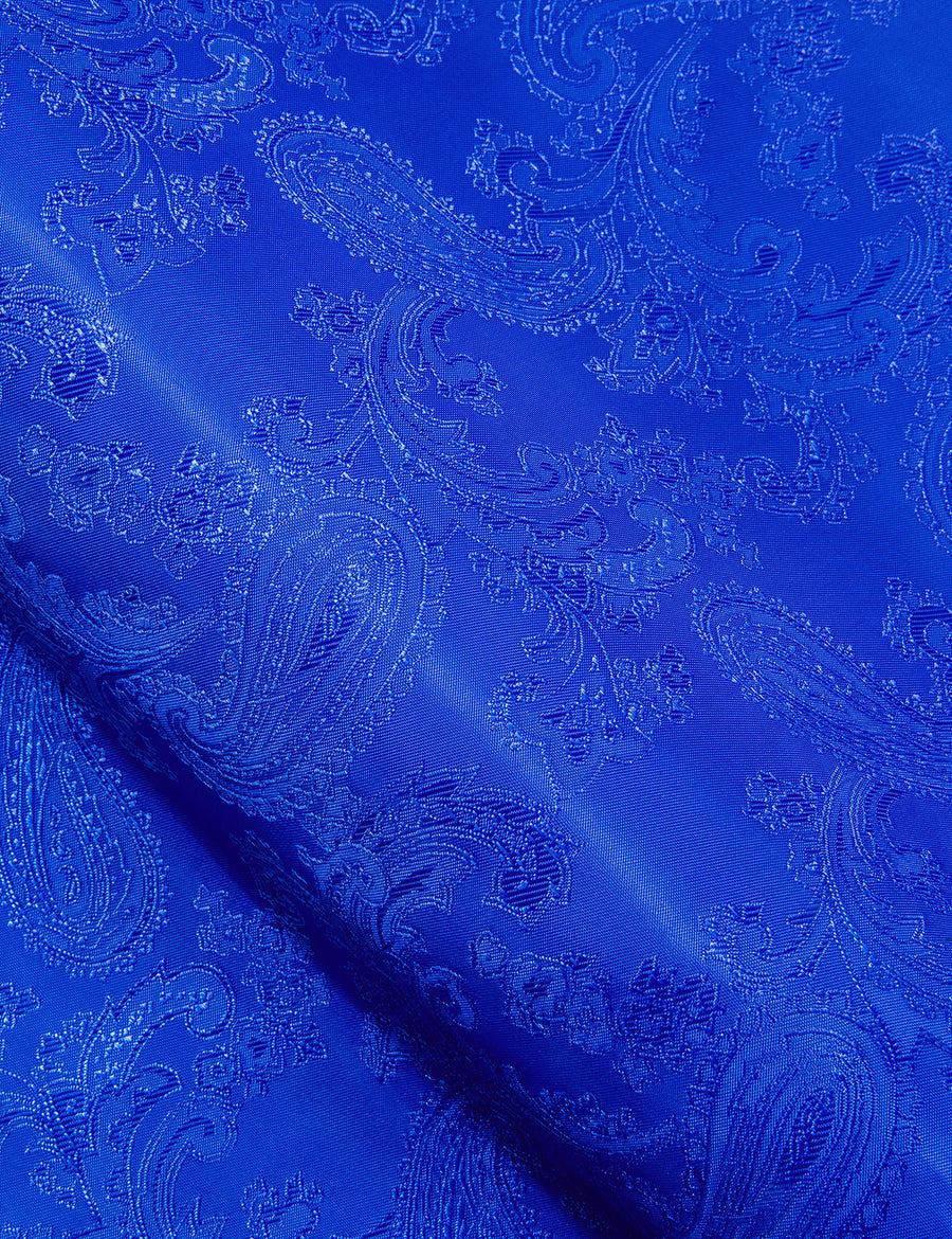 Royal Blue Paisley Style Silk Dress Shirt shirt    - Sophisticated Gentlemen