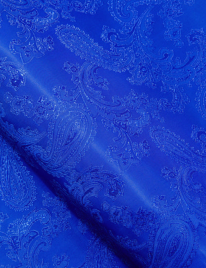 Royal Blue Paisley Style Silk Dress Shirt shirt    - Sophisticated Gentlemen