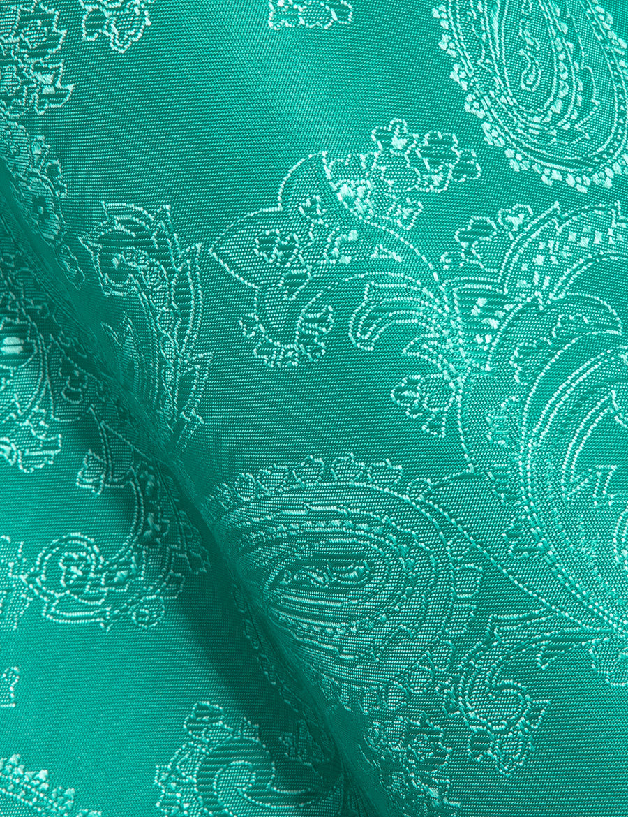 Green Paisley Style Silk Dress Shirt shirt    - Sophisticated Gentlemen