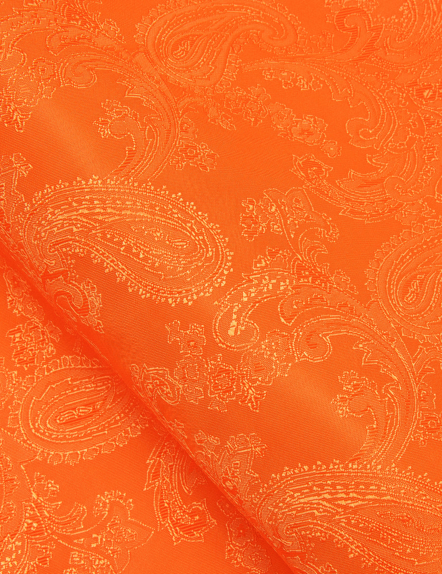 Bright Orange Paisley Silk Dress Shirt shirt    - Sophisticated Gentlemen