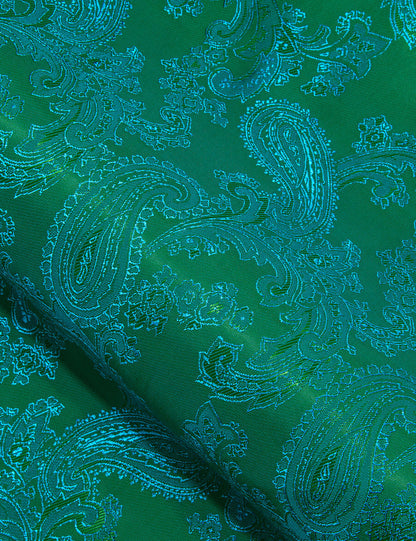 Blue Green Paisley Style Silk Dress Shirt shirt    - Sophisticated Gentlemen
