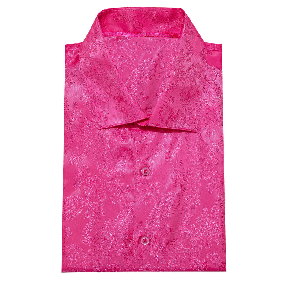 Rose Pink Paisley Men's Dress Shirt shirt    - Sophisticated Gentlemen