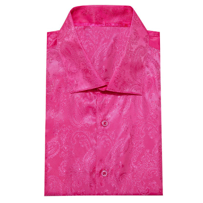 Rose Pink Paisley Men's Dress Shirt shirt    - Sophisticated Gentlemen