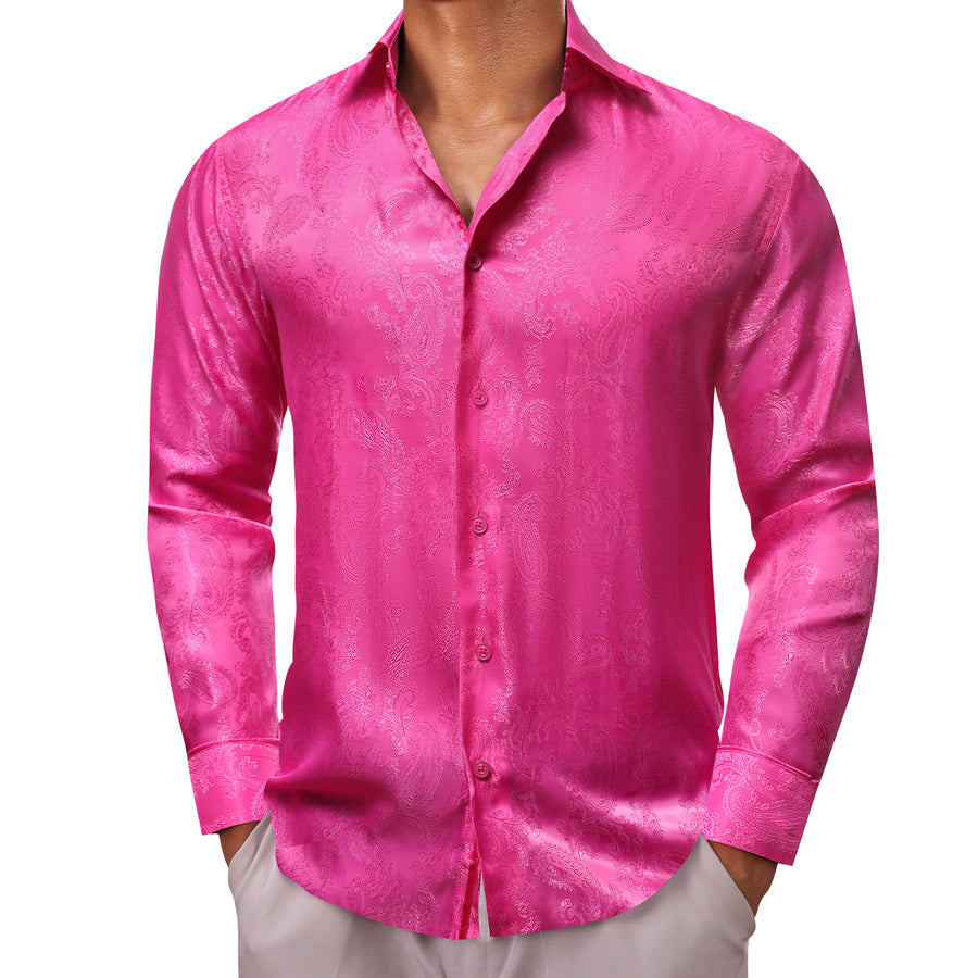 Rose Pink Paisley Men's Dress Shirt shirt    - Sophisticated Gentlemen
