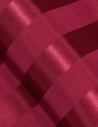 Deep Red Striped Shiny Satin Dress Shirt shirt    - Sophisticated Gentlemen
