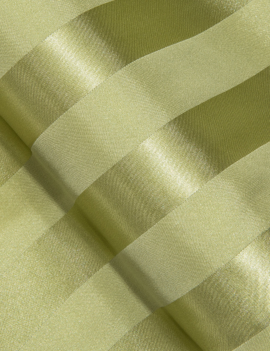 Olive Green Striped Shiny Satin Dress Shirt shirt    - Sophisticated Gentlemen