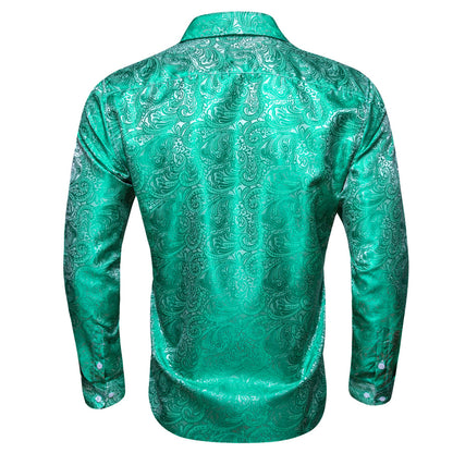 Blue Green Paisley Men's Dress Shirt shirt    - Sophisticated Gentlemen