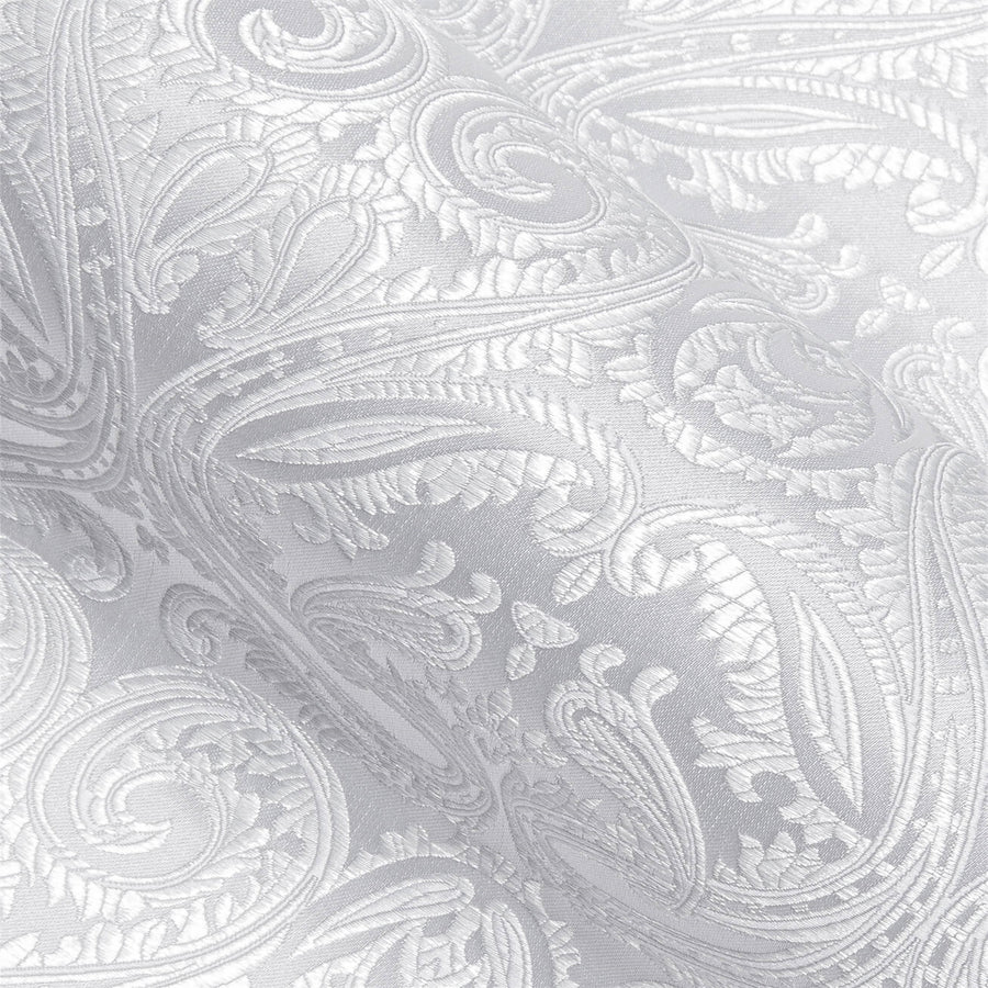 White Paisley Jacquard Silk Dress Shirt shirt    - Sophisticated Gentlemen