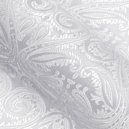 White Paisley Jacquard Silk Dress Shirt shirt    - Sophisticated Gentlemen